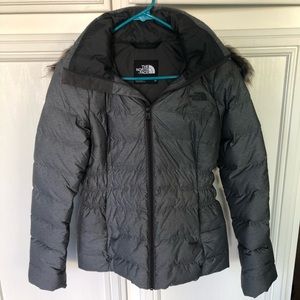 The North Face Gotham faux fur hooded jacket. Size XS.